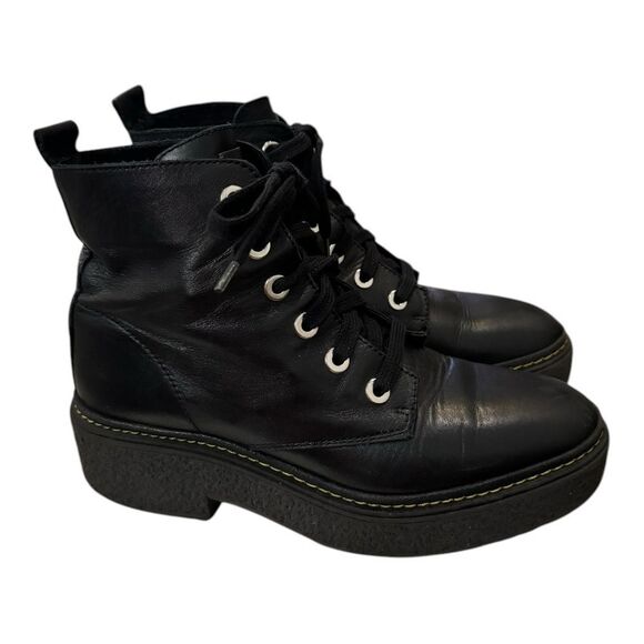 Bimba Y Lola Black Combat Boots - Picture 2 of 6